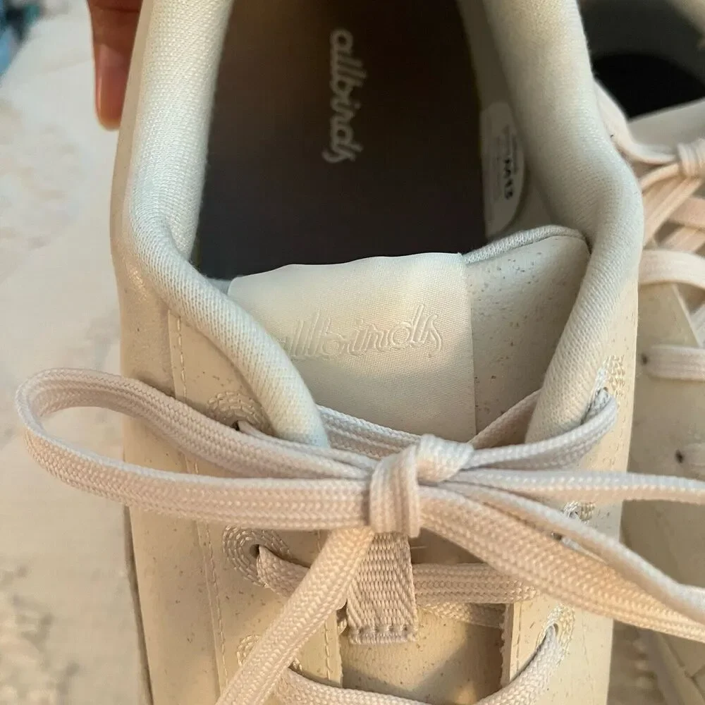 Allbirds plant-based leather pushes sneakers, Size 13, cream color, outdoor